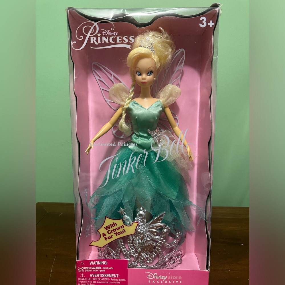 Enchanted Princess Tinker Bell Doll! Disney Store Exclusive! With Crown! NIB!